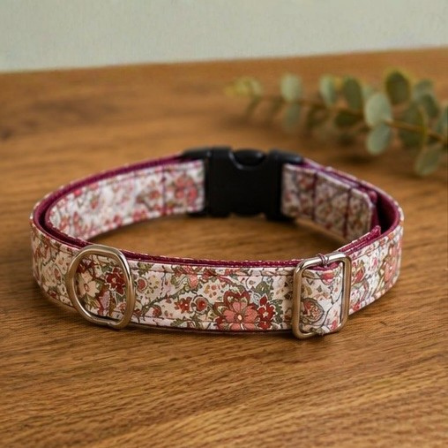 Red Paisley Dog Collar & Lead Set