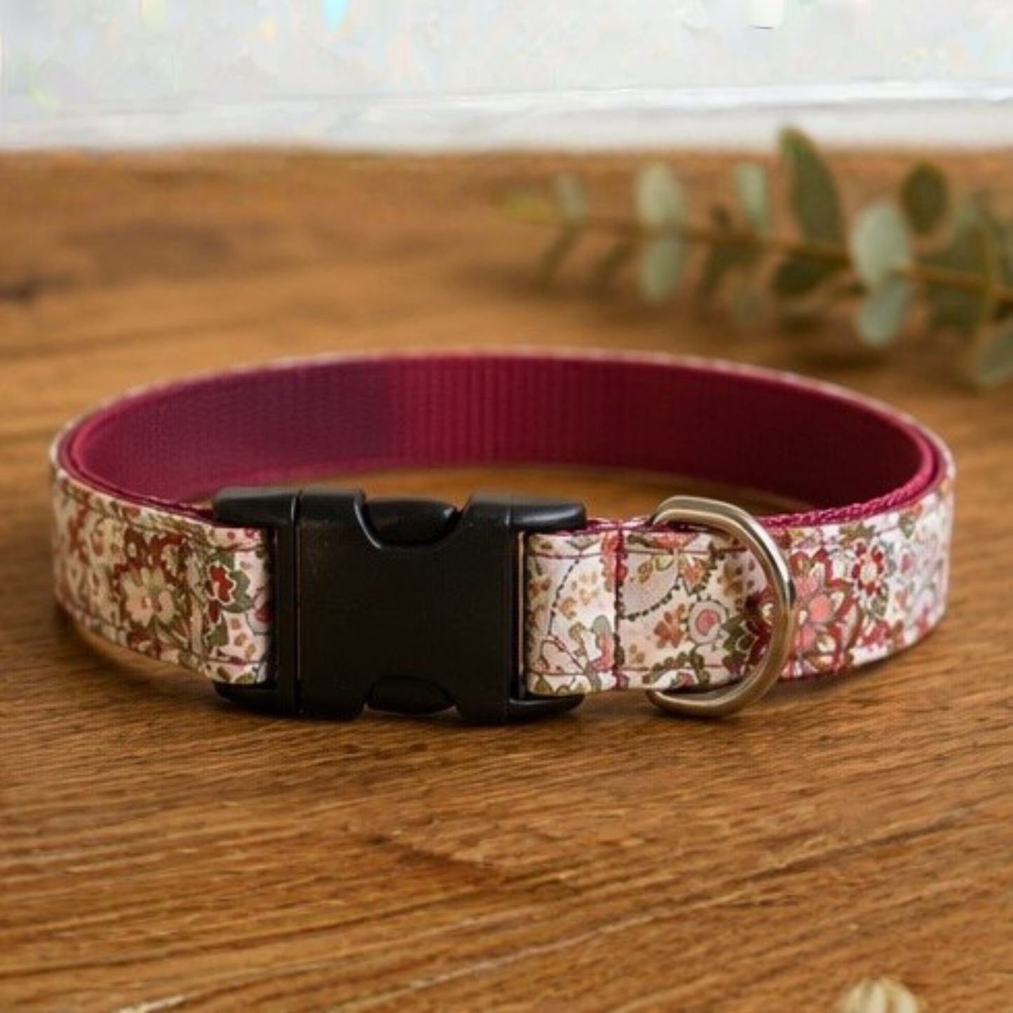 Red Paisley Dog Collar & Lead Set