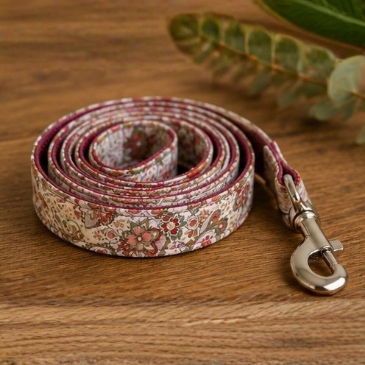 Red Paisley Dog Collar & Lead Set